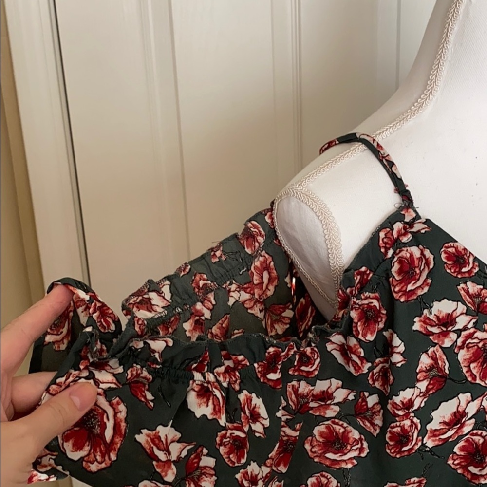 Rose Romper with Ruffles Off-Shoulder, Small Cottagecore - Picture 7 of 15